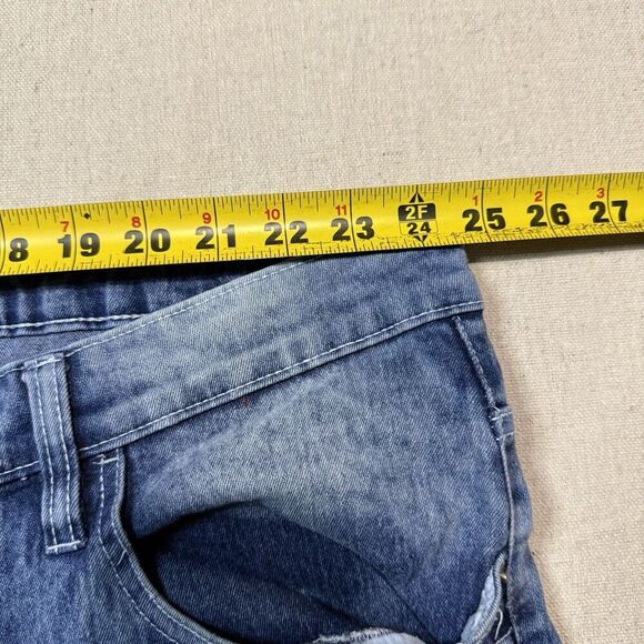 South Pole Jeans Mens 50x28 Faded Blue Y2K Stone Wash Distressed Hip Hop Stretch - Picture 5 of 7